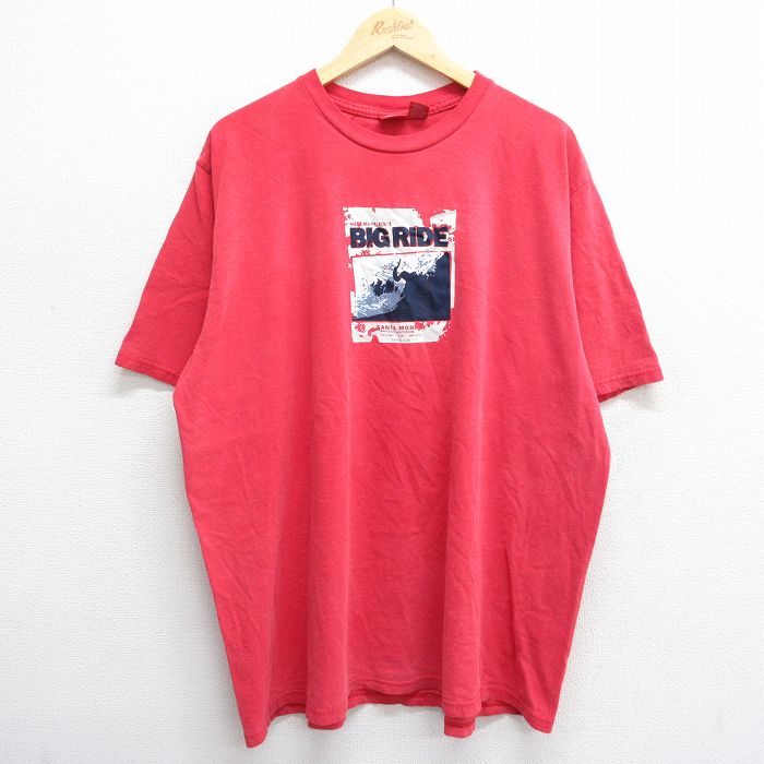 モッシモ 半袖Tシャツ BIGRIDE レッド XL | 古着