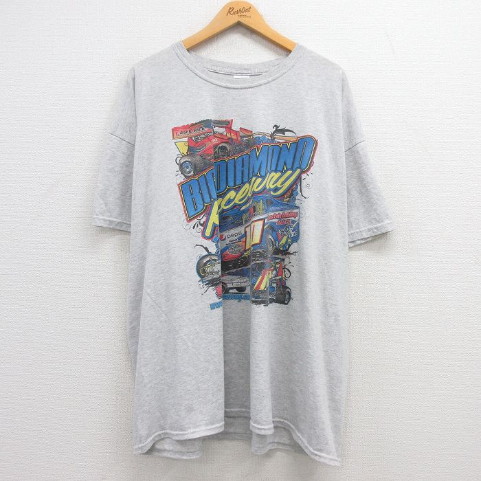 ジャージーズ 半袖Tシャツ レーシングカー グレー XL | 古着