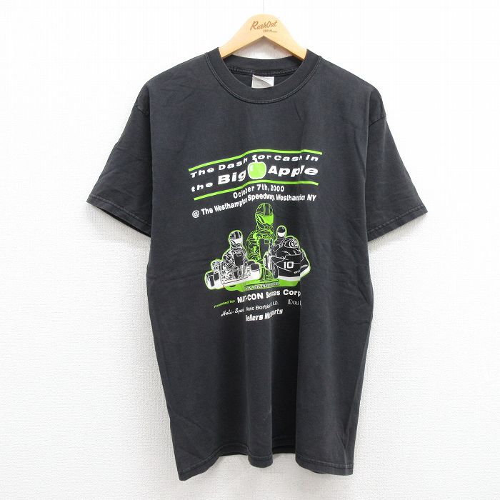 00s 半袖Tシャツ レーシングカー ブラック XL | 古着