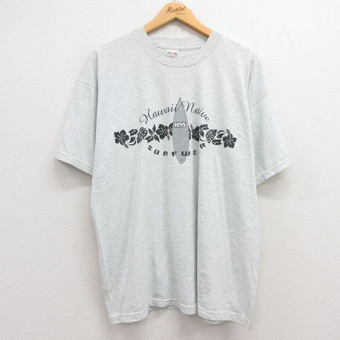 フルーツオブザルーム 00s 半袖Tシャツ サーフボード グレー XL | 古着