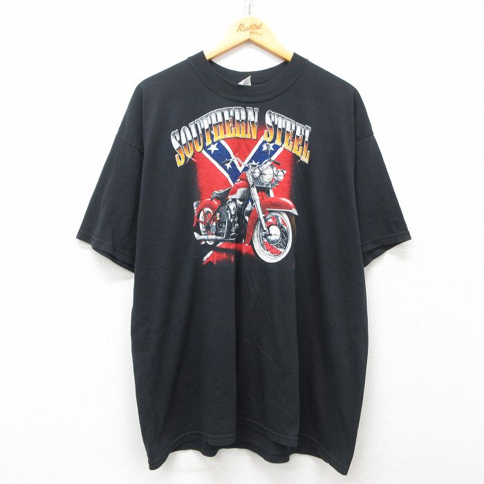 00s 半袖Tシャツ バイク ブラック XL | 古着