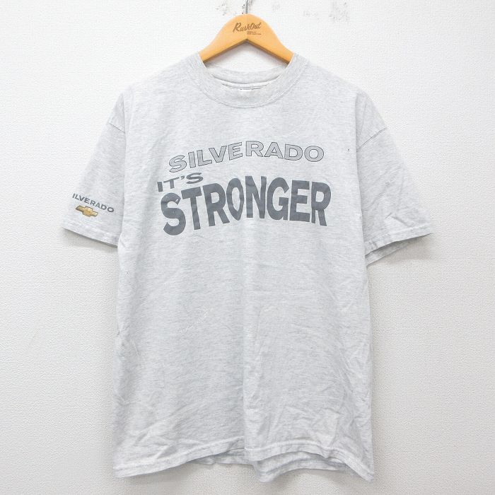 【50%OFF】XL★古着 半袖 ビンテージ Tシャツ メンズ 00年代 00s シボレー シルパラード クルーネック 薄グレー 霜降り 25may15 中古