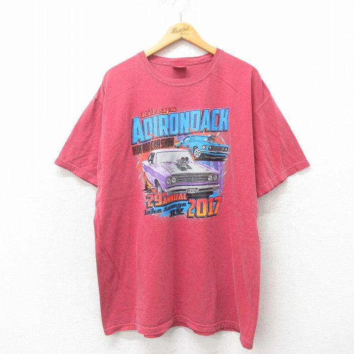 半袖Tシャツ ホットロッドカーショー バーガンディ XL | 古着