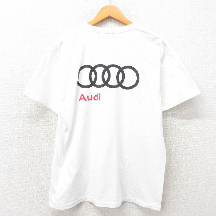 L★古着 半袖 ビンテージ Tシャツ メンズ 00年代 00s アウディ コットン 大きいサイズ 白 ホワイト 25may19 中古
