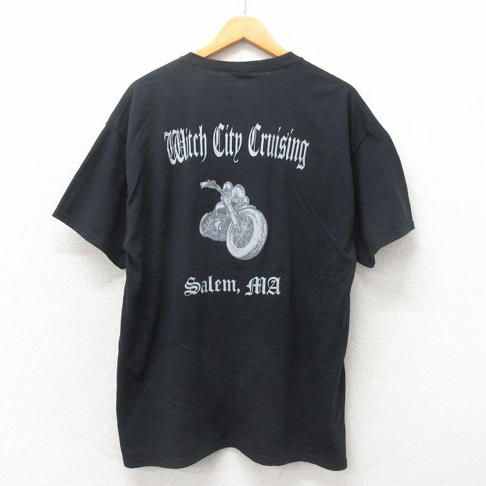 XL★古着 ジャージーズ 半袖 Tシャツ メンズ バイク クルーネック 黒 ブラック 25may19 中古