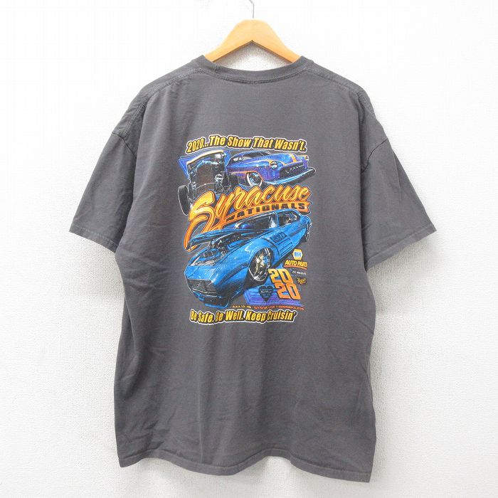 【50%OFF】XL★古着 半袖 Tシャツ メンズ シラキュース 大きいサイズ クルーネック グレー 25may19 中古