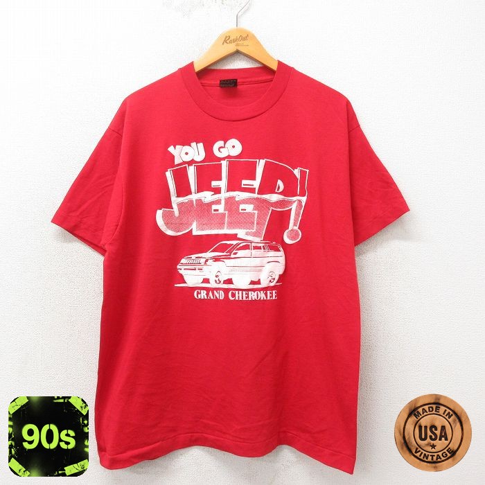 【50%OFF】フルーツオブザルーム 90s 半袖Tシャツ ジープグランドチェロキー レッド XL | 古着