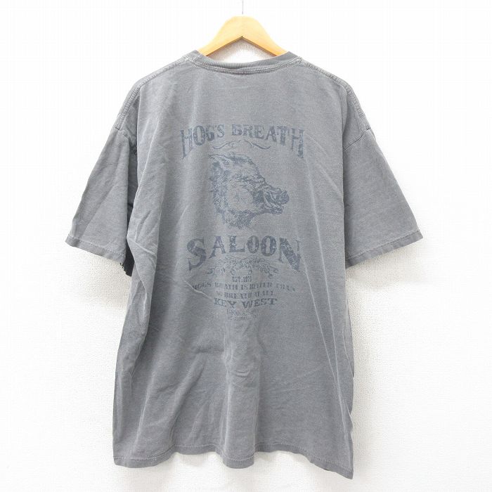 XL★古着 半袖 Tシャツ メンズ ホッグスブレス 大きいサイズ コットン クルーネック グレー 25may19 中古