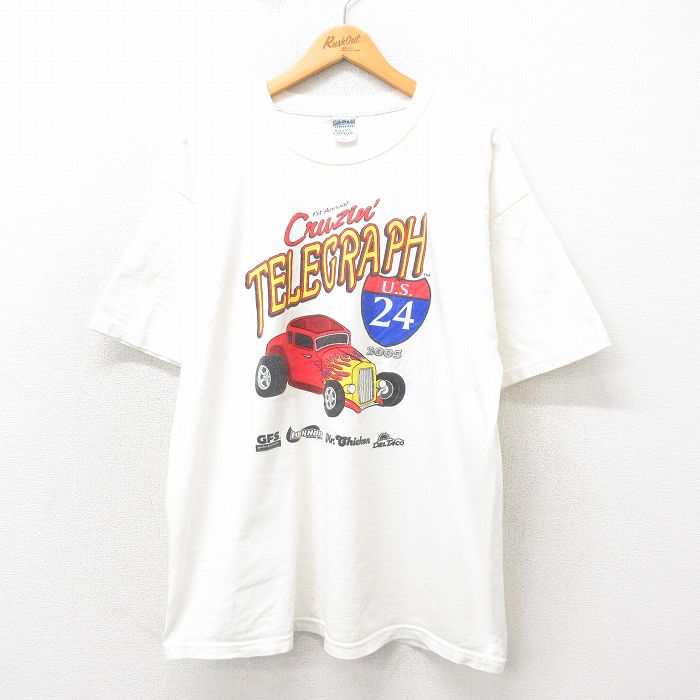 00s 半袖Tシャツ ホットロッド ホワイト XL | 古着