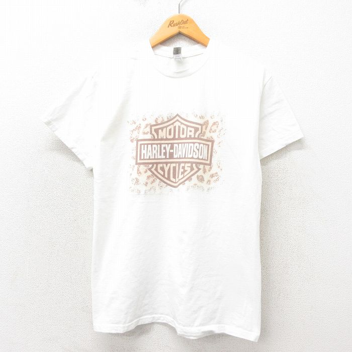 M★古着 半袖 Tシャツ メンズ ハーレーダビッドソン Harley Davidson コットン クルーネック 白 ホワイト 25may30 中古