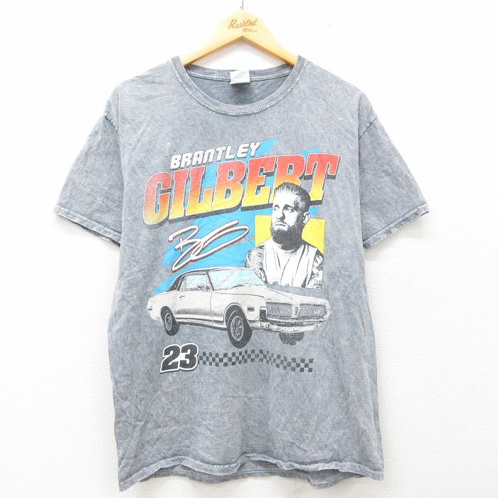 L★古着 半袖 ビンテージ Tシャツ メンズ 車 クラシックカー ブラントリーギルバート 23 コットン クルーネック グレー 25jun12 中古