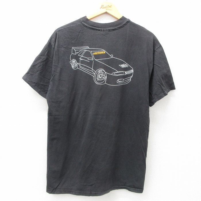 L★古着 ヘインズ Hanes 半袖 ビンテージ Tシャツ メンズ 00年代 00s レーシングカー ウルティマ コットン クルーネック 黒 ブラック 25jun12 中古