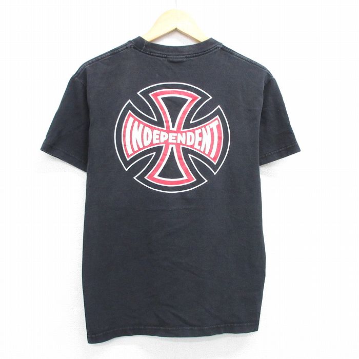 L★古着 インディペンデント 半袖 ビンテージ Tシャツ メンズ 00年代 00s スペード クルーネック 黒 ブラック 25jun12 中古