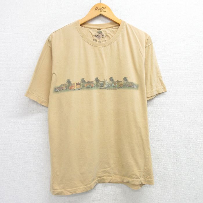 半袖Tシャツ 車サーフボード ベージュ XL | 古着