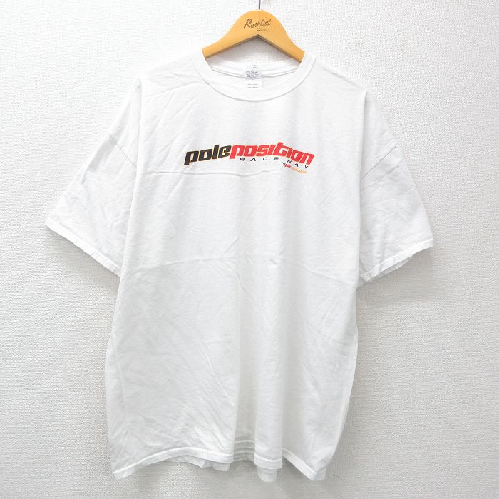 00s 半袖Tシャツ レーシングカー ホワイト XL | 古着