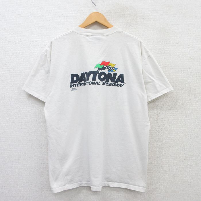 XL★古着 オニータ ONEITA 半袖 ビンテージ Tシャツ メンズ 90年代 90s デイトナ クルーネック 白 ホワイト 25jun13 中古