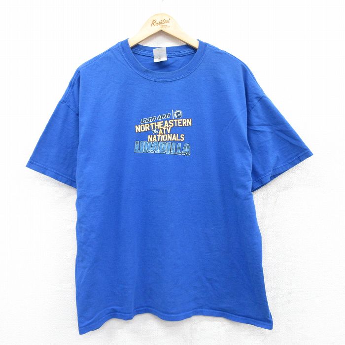 00s 半袖Tシャツ バイク ブルー XL | 古着