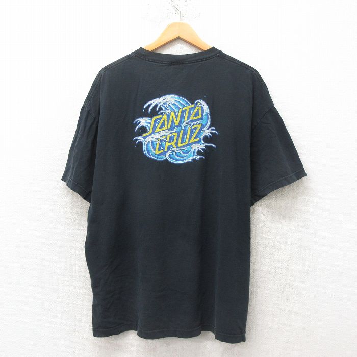 XL★古着 サンタクルーズ 半袖 Tシャツ メンズ 大きいサイズ クルーネック 黒 ブラック 25jun19 中古
