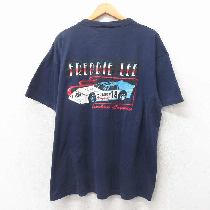 ジャージーズ 80s 半袖Tシャツ レーシングカー ネイビー XL | 古着