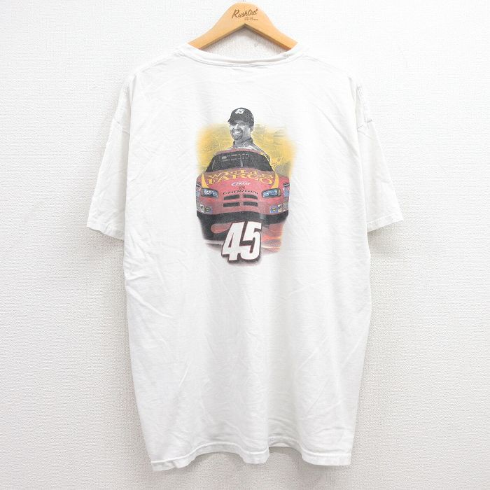 ヘインズ 00s 半袖Tシャツ レーシングカー ウェルズファーゴ ホワイト XL | 古着