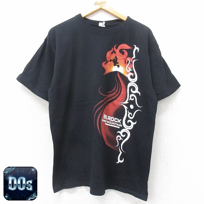 00s 半袖Tシャツ BIG ROCK バイク ブラック L | 古着
