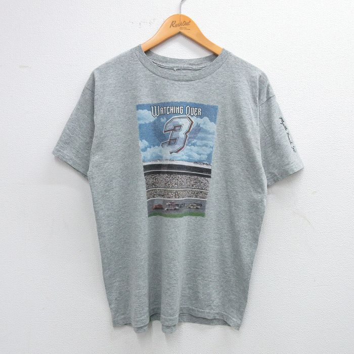 00s 半袖Tシャツ レーシングカー グレー L | 古着