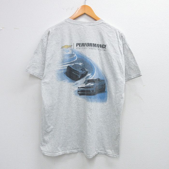 XL★古着 フルーツオブザルーム 半袖 Tシャツ メンズ シボレー 薄グレー 霜降り 25jul14 中古