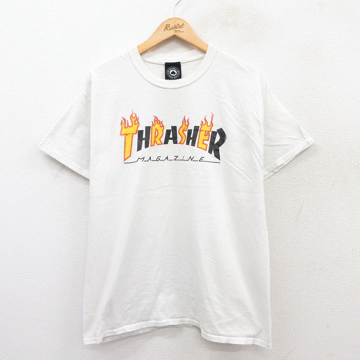 L★古着 スラッシャー 半袖 Tシャツ メンズ クルーネック 白 ホワイト 25jul15 中古