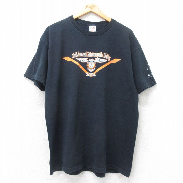 フルーツオブザルーム 00s 半袖Tシャツ モーターサイクル ブラック XL | 古着