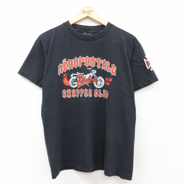 エアロポステール 00s 半袖Tシャツ バイク ブラック M | 古着