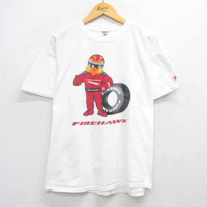 ジャージーズ 00s 半袖Tシャツ FIREHAWK ホワイト XL | 古着