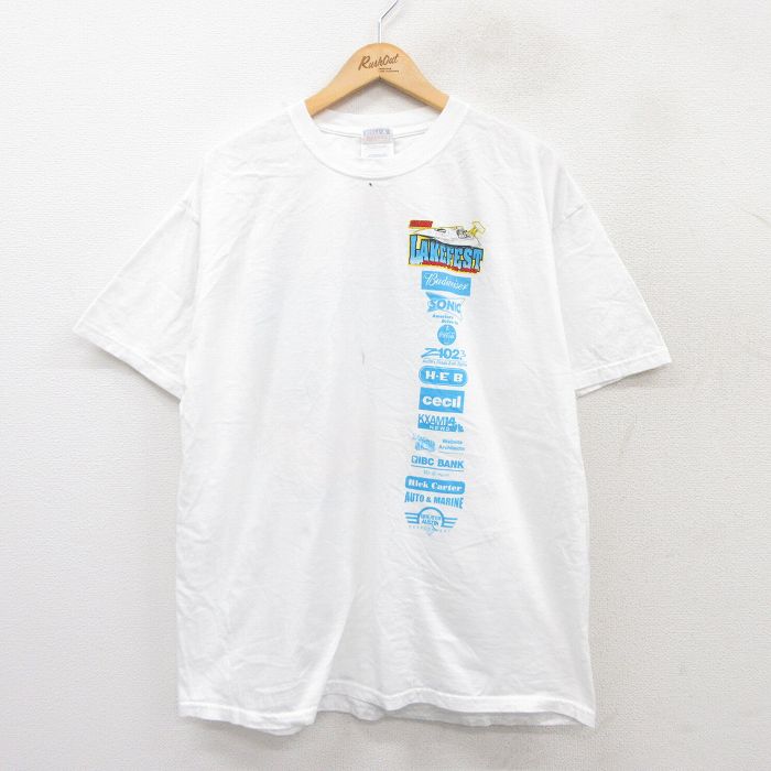 ヘインズ 00s 半袖Tシャツ ボートレース ホワイト XL | 古着