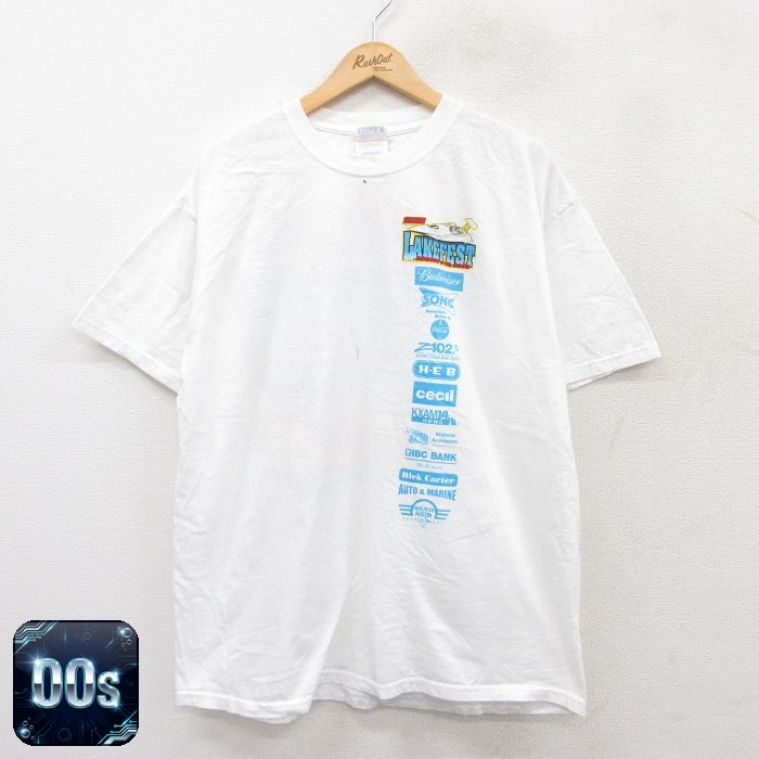 【50%OFF】ヘインズ 00s 半袖Tシャツ ボートレース ホワイト XL | 古着