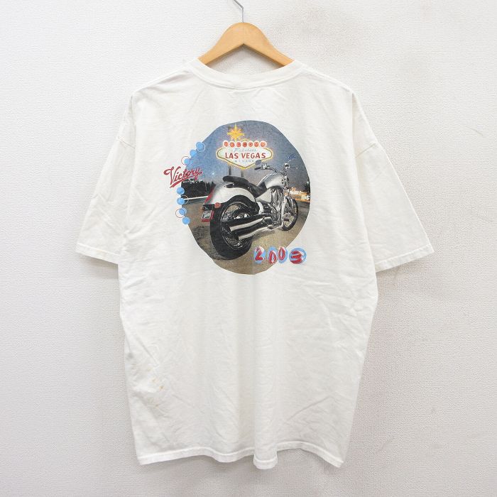 00s 半袖Tシャツ バイク ホワイト XL | 古着