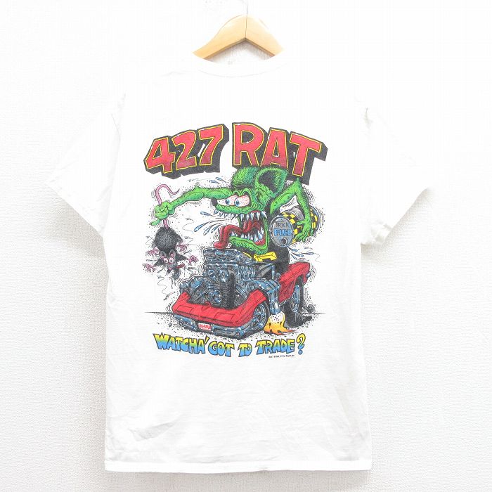 M★古着 半袖 Tシャツ メンズ ラットフィンク コットン 白 ホワイト 【spe】 25aug06 中古