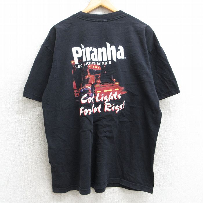 90s 半袖Tシャツ 車ピラニア ブラック XL | 古着