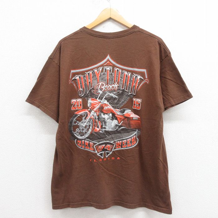 バイクウィーク 半袖Tシャツ ブラウン XL | 古着