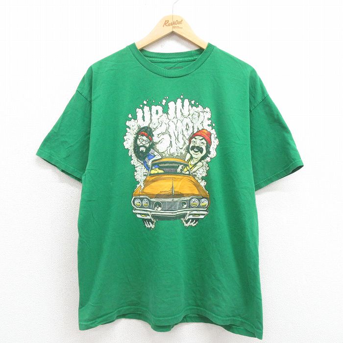 XL★古着 半袖 Tシャツ メンズ チーチアンドチョン コットン クルーネック 緑 グリーン 25aug22 中古