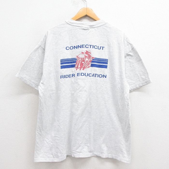 XL★古着 ヘインズ Hanes 半袖 ビンテージ Tシャツ メンズ 00年代 00s バイク 大きいサイズ コットン グレー 霜降り 【spe】 25aug23 中古