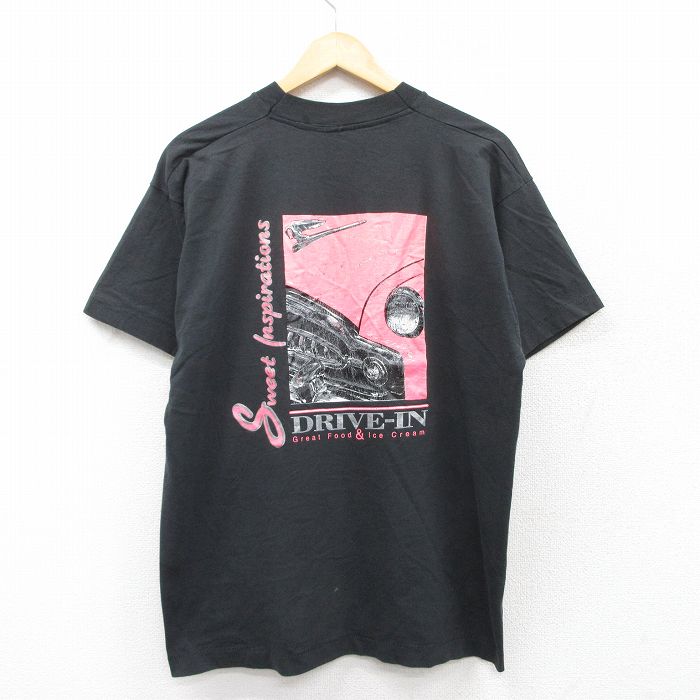 XL★古着 フルーツオブザルーム 半袖 ビンテージ Tシャツ メンズ 90年代 90s 車 クルーネック USA製 黒 ブラック 25aug23 中古