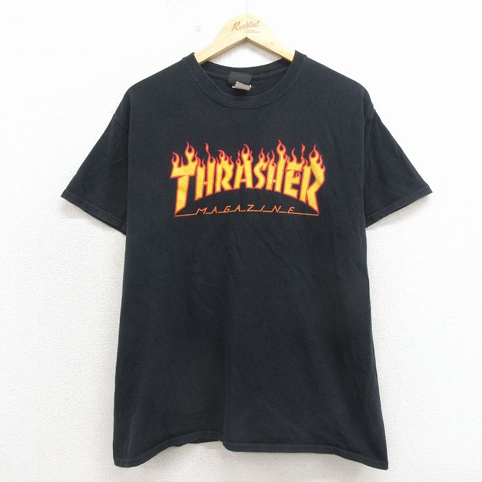 スラッシャー 半袖Tシャツ ビッグロゴ ブラック L | 古着