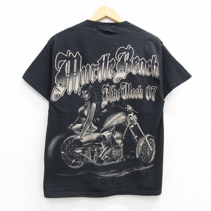 00s 半袖Tシャツ バイク ブラック メンズM相当 | 古着