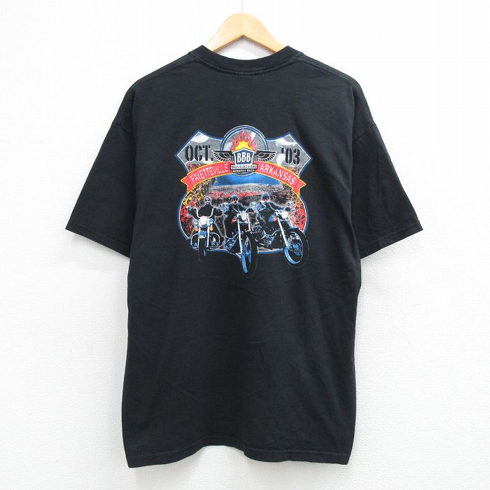 00s 半袖Tシャツ BIKES BLUES&BQQ ブラック メンズXL相当 | 古着
