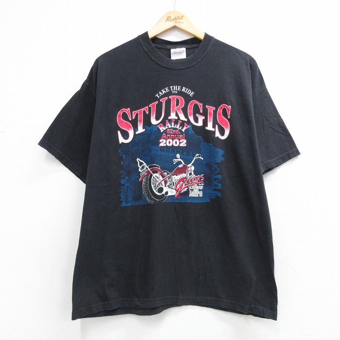 ヘインズ 00s 半袖Tシャツ スタージスバイク ブラック XL | 古着