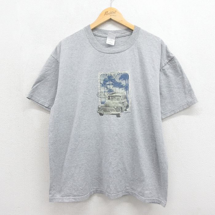 XL★古着 半袖 ビンテージ Tシャツ メンズ 00年代 00s ウッディワゴン 大きいサイズ クルーネック グレー 霜降り 26may27