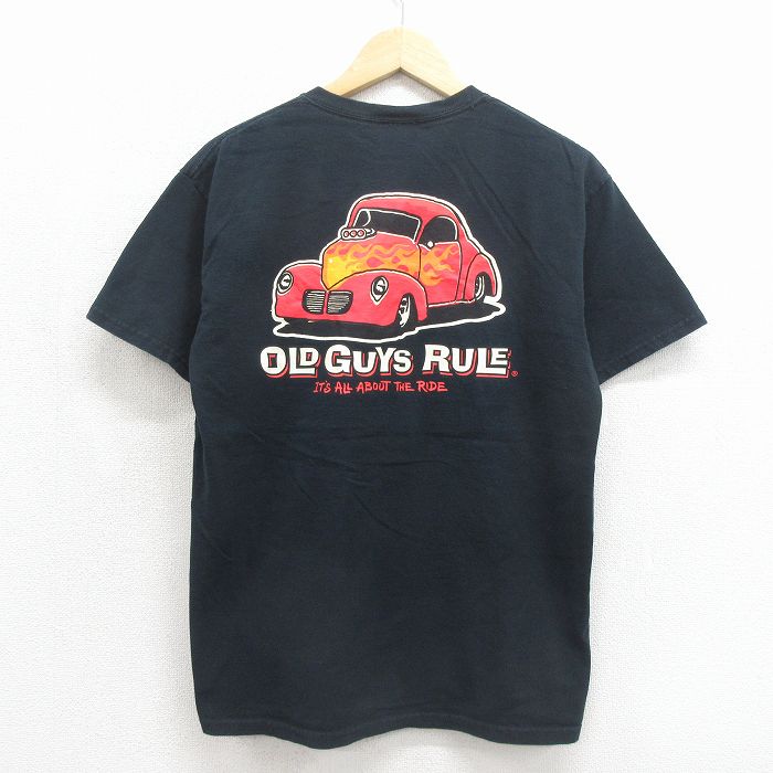 00s 半袖Tシャツ ホットロッド ブラック メンズM相当 | 古着