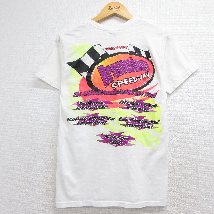フルーツオブザルーム 00s 半袖Tシャツ Brownstown SPEEDWAY ホワイト S | 古着