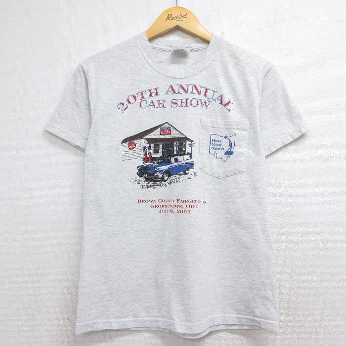 00s 半袖Tシャツ CAR SHOW 霜降りグレー S | 古着