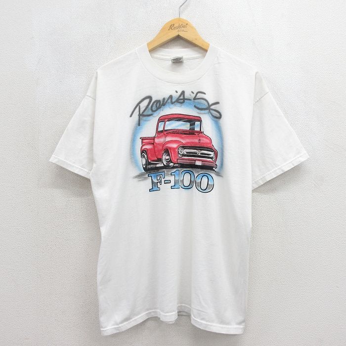 フルーツオブザルーム 00s 半袖Tシャツ ホットロッドエアブラシ ホワイト XL | 古着