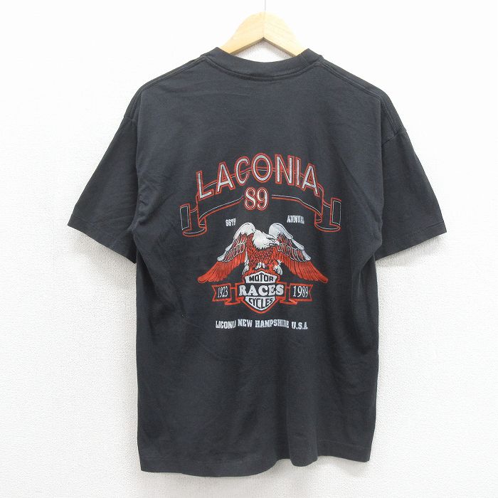 SIGNAL 80s 半袖Tシャツ ラコニアモーターサイクル ブラック L | 古着